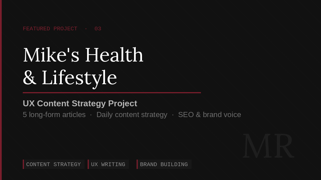 Mike's Health and Lifestyle